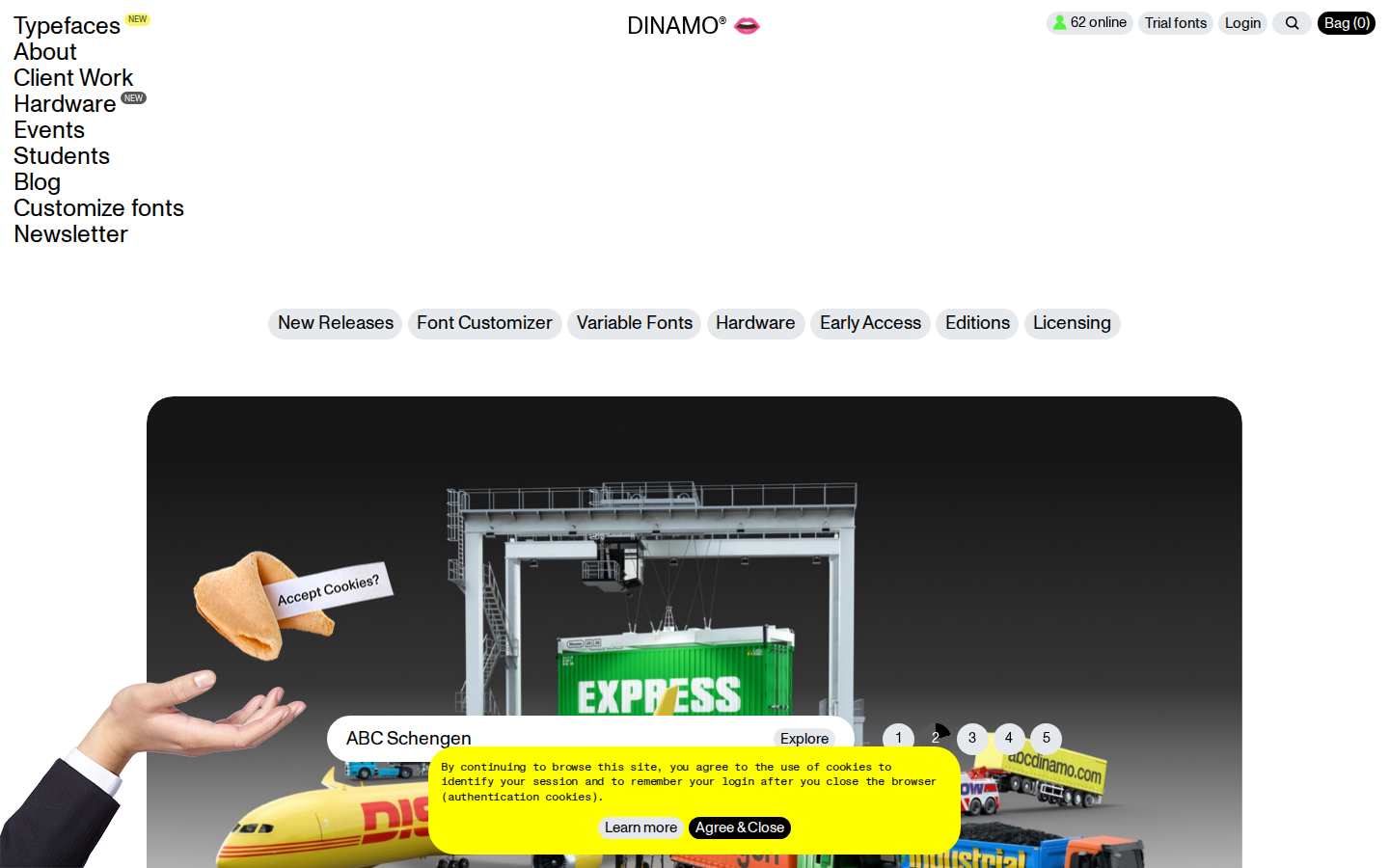 Screenshot of Dinamo Typefaces