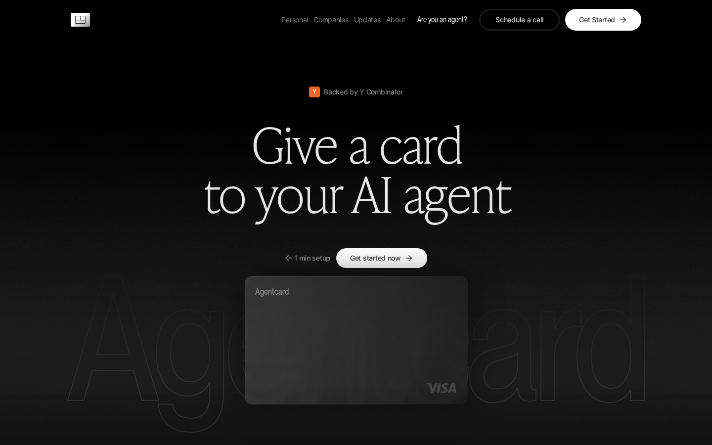 Screenshot of Agentcard