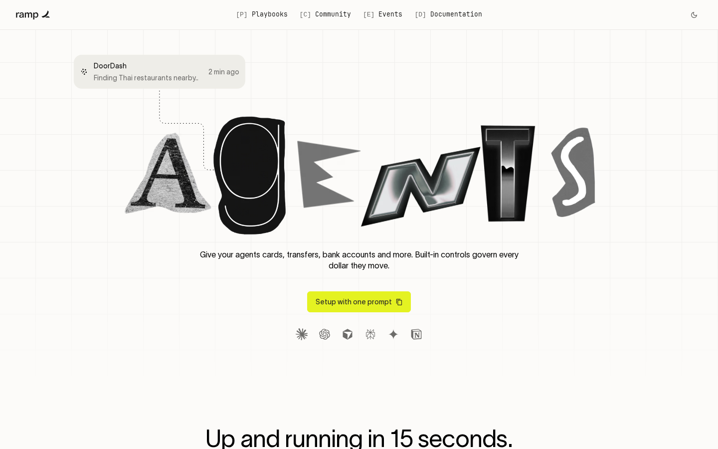 Screenshot of Finance for the Agent Economy · Ramp