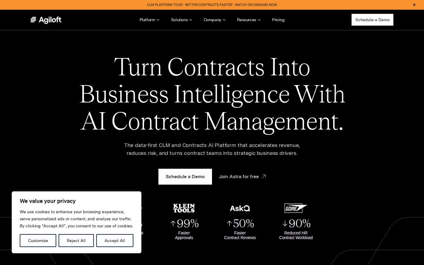 Screenshot of AI Contract Management & CLM Platform