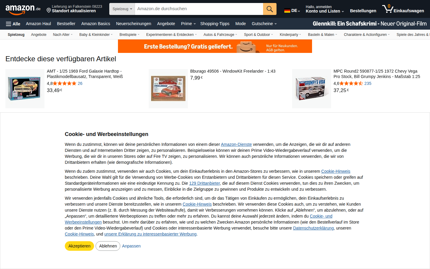 Screenshot of AMT 1977 1:25 Scale Ford Surfer Van Model Kit: Amazon.de: Toys