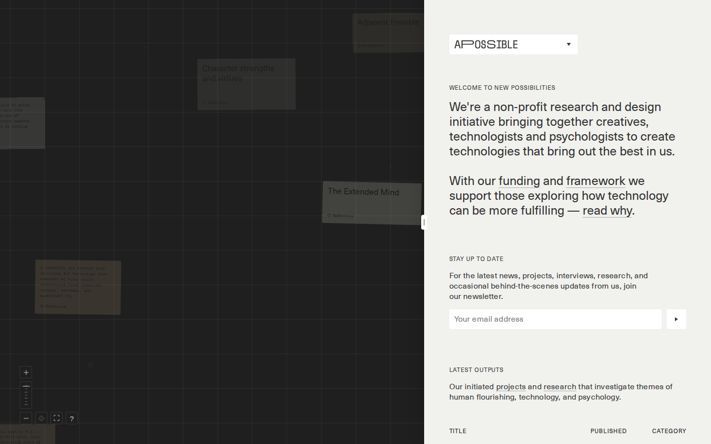 Screenshot of Welcome to New Possibilities