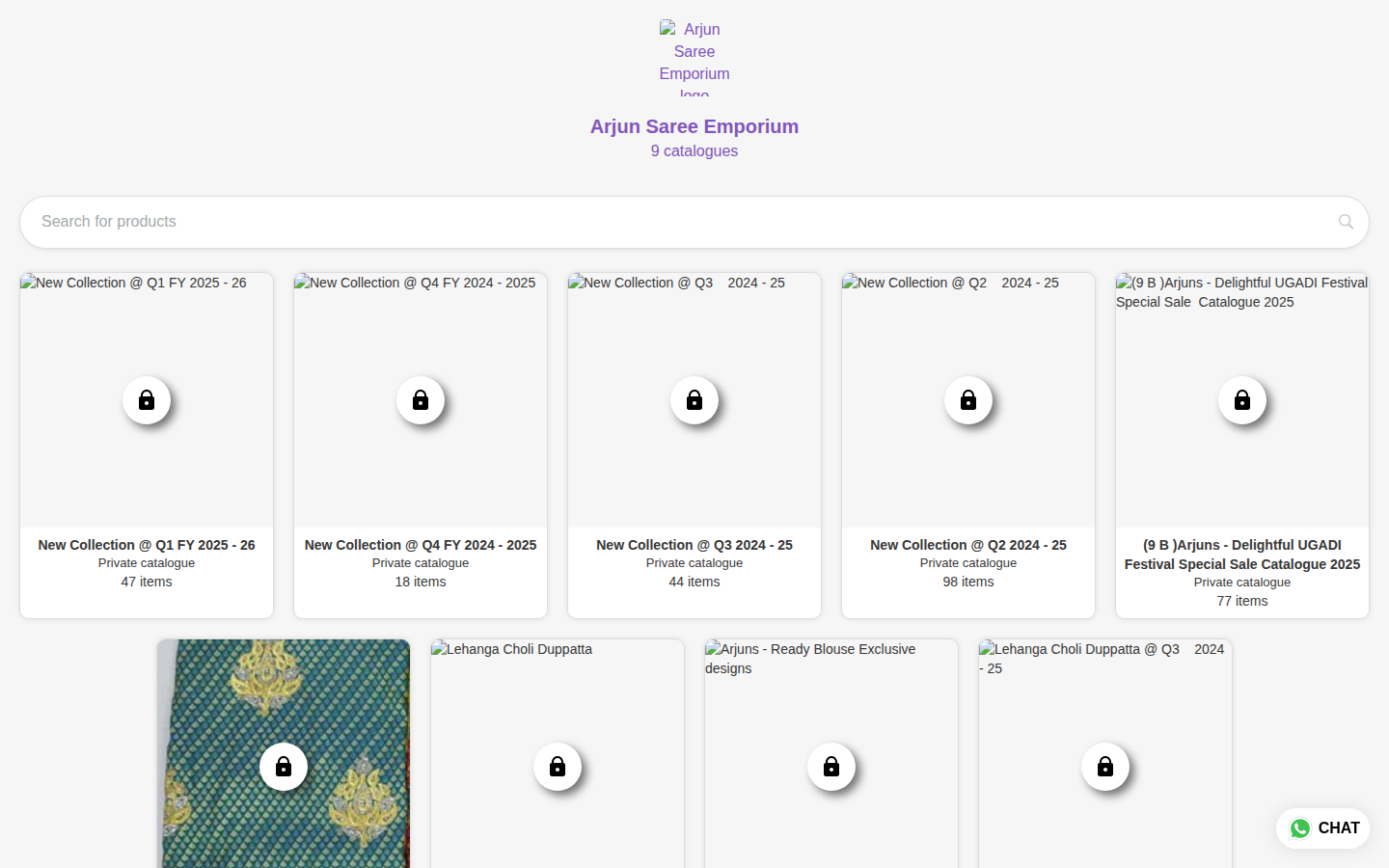 Screenshot of Arjun Saree Emporium