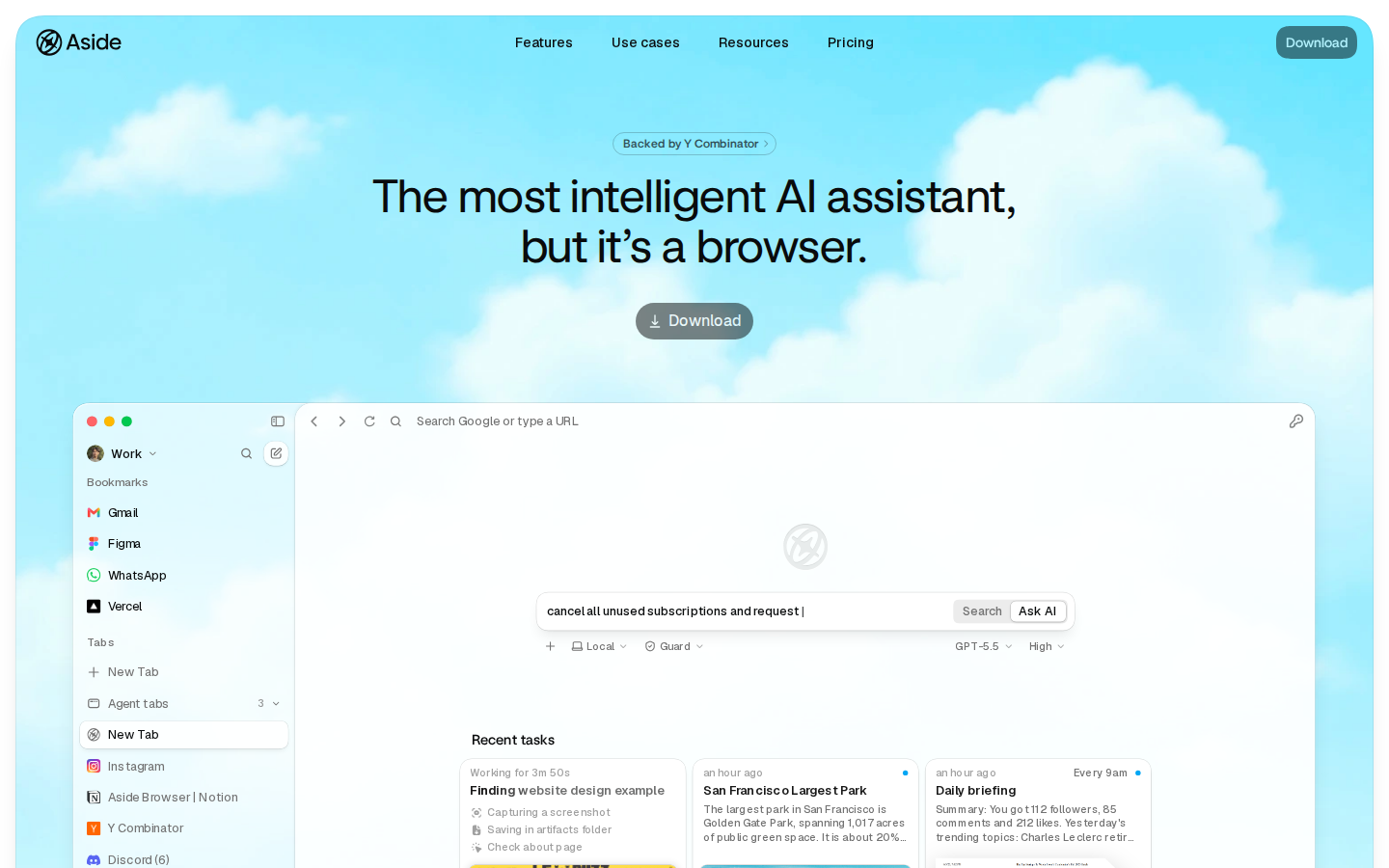Screenshot of Aside