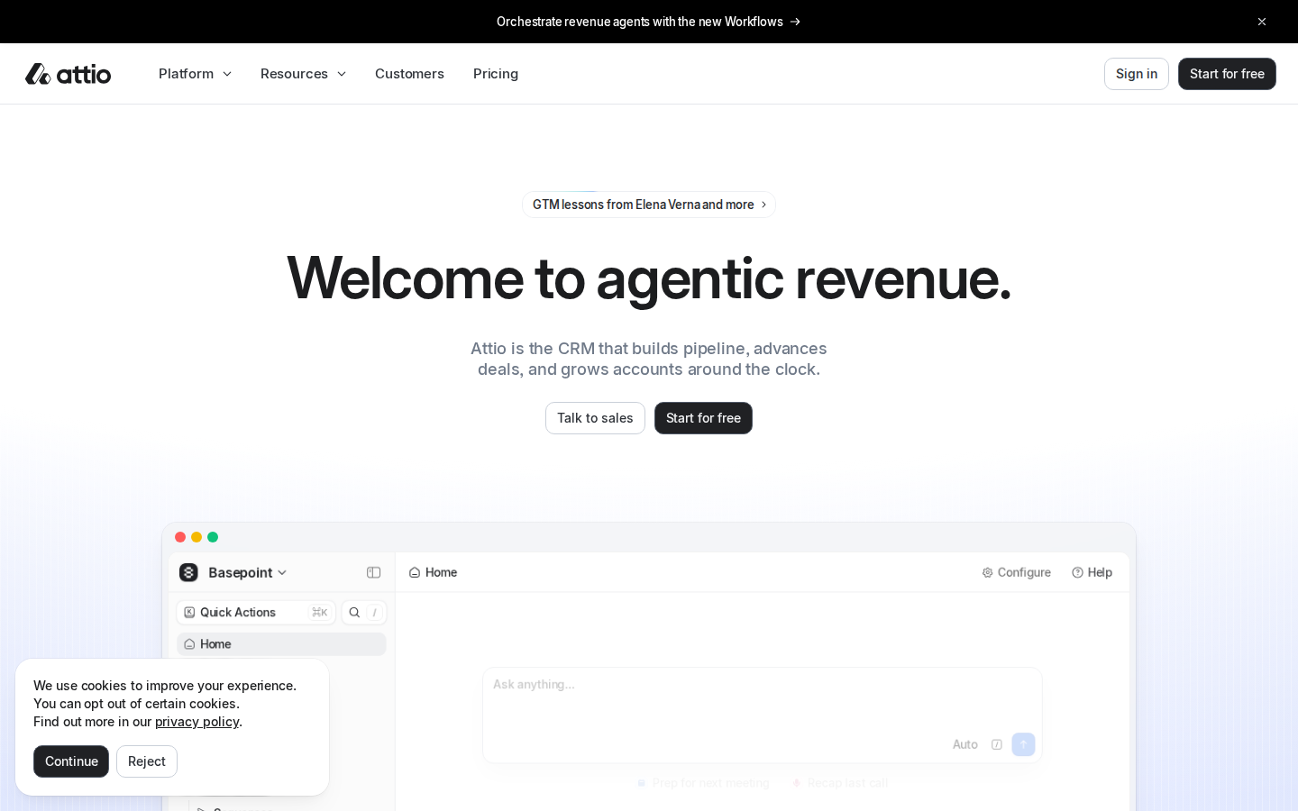 Screenshot of Attio