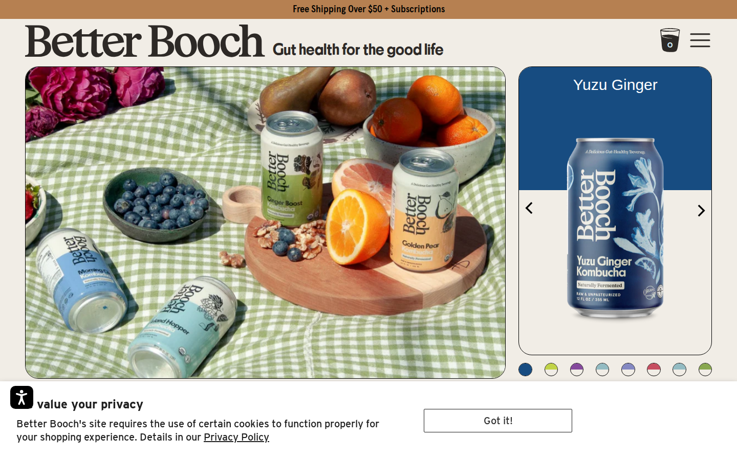 Screenshot of Better Booch Kombucha