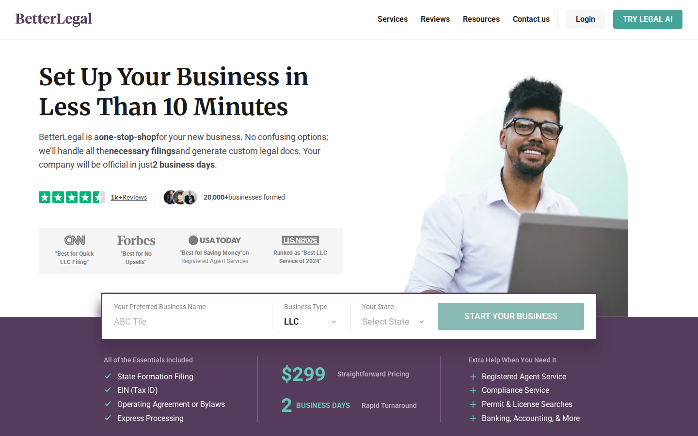 Screenshot of BetterLegal
