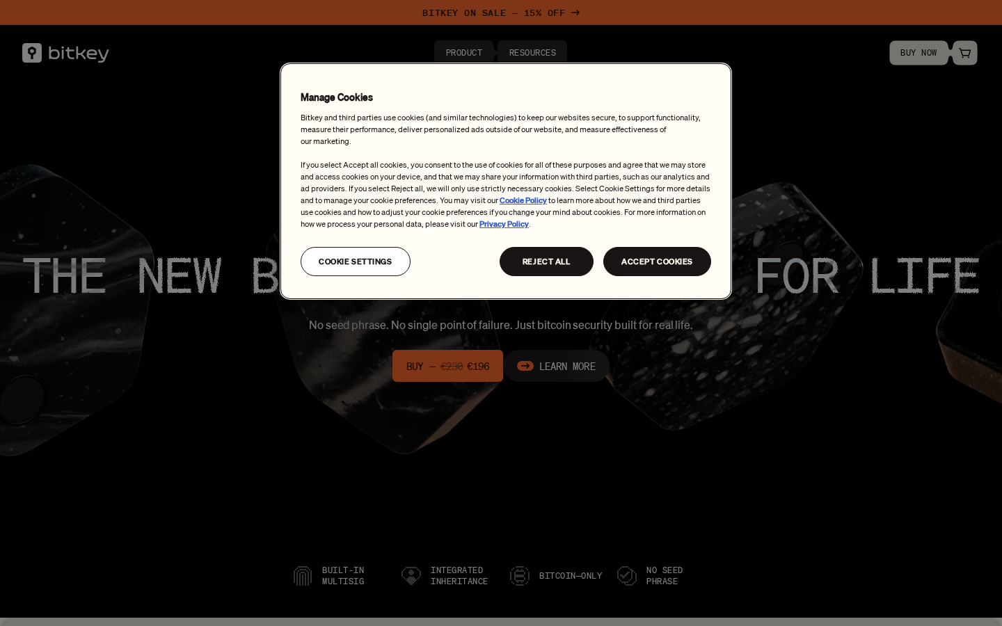 Screenshot of Bitkey