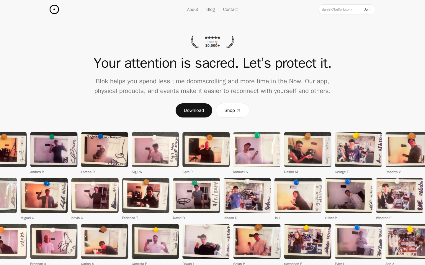 Screenshot of Blok