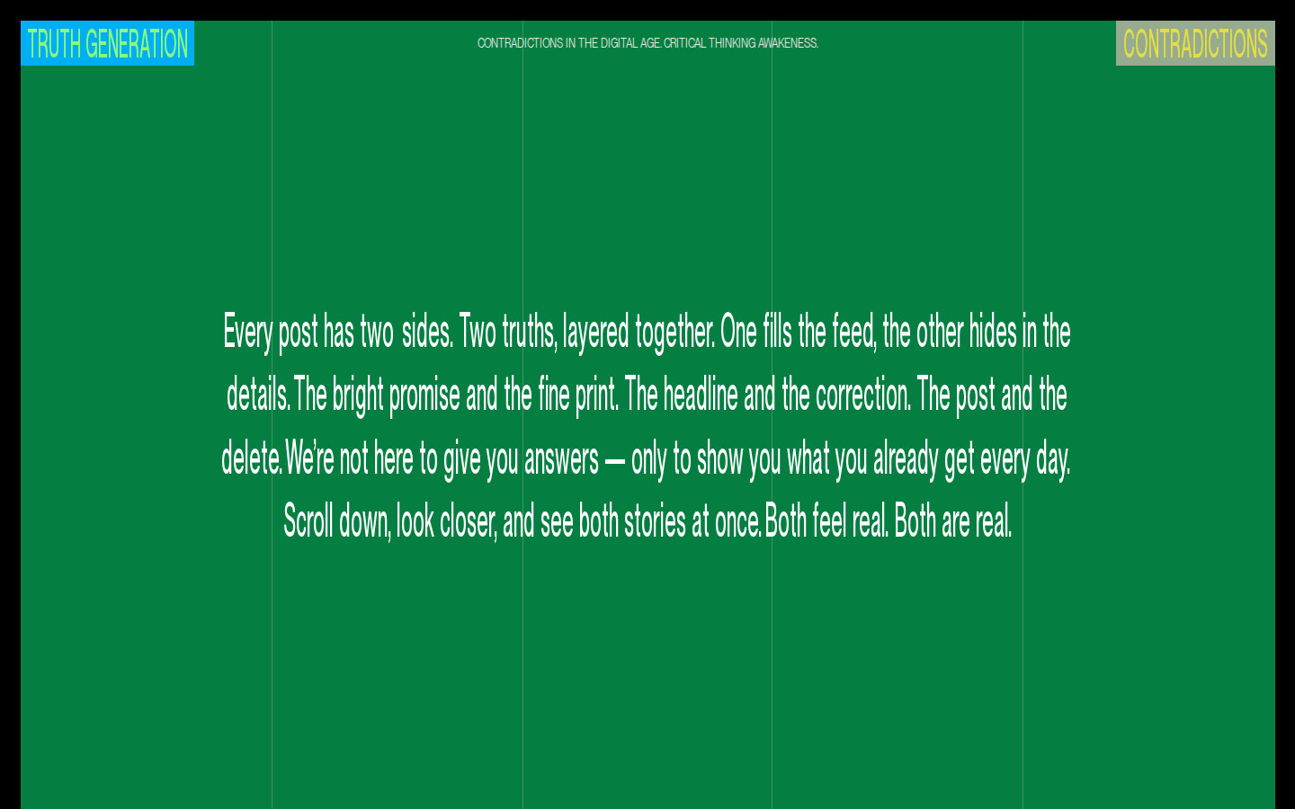 Screenshot of Generation Truth