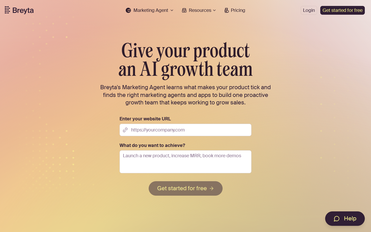 Screenshot of Breyta Marketing Agent
