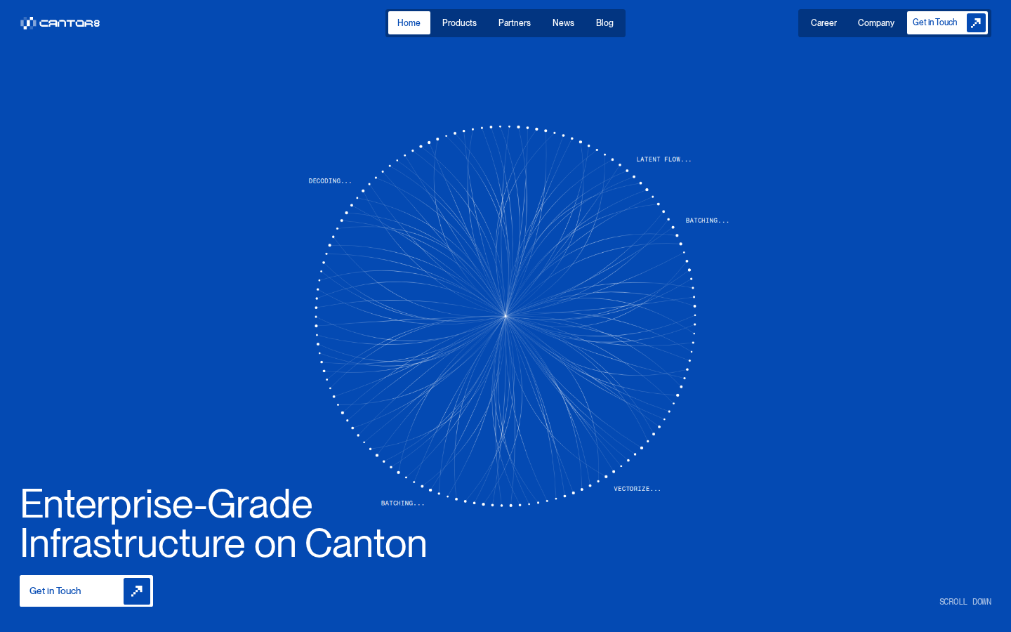 Screenshot of Cantor8: Enterprise Infrastructure for Canton Network