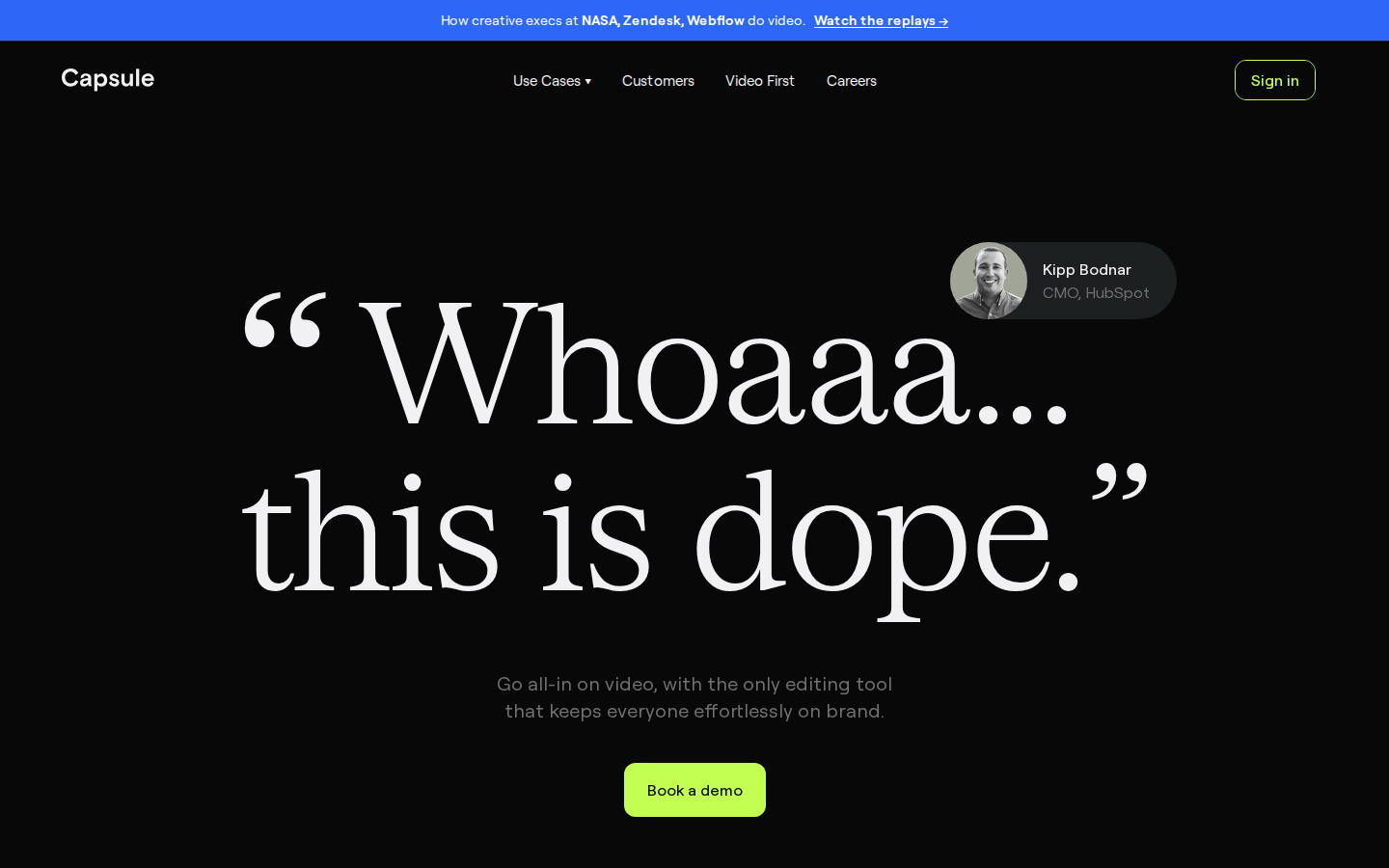Screenshot of CapsuleLinkedInXYouTube