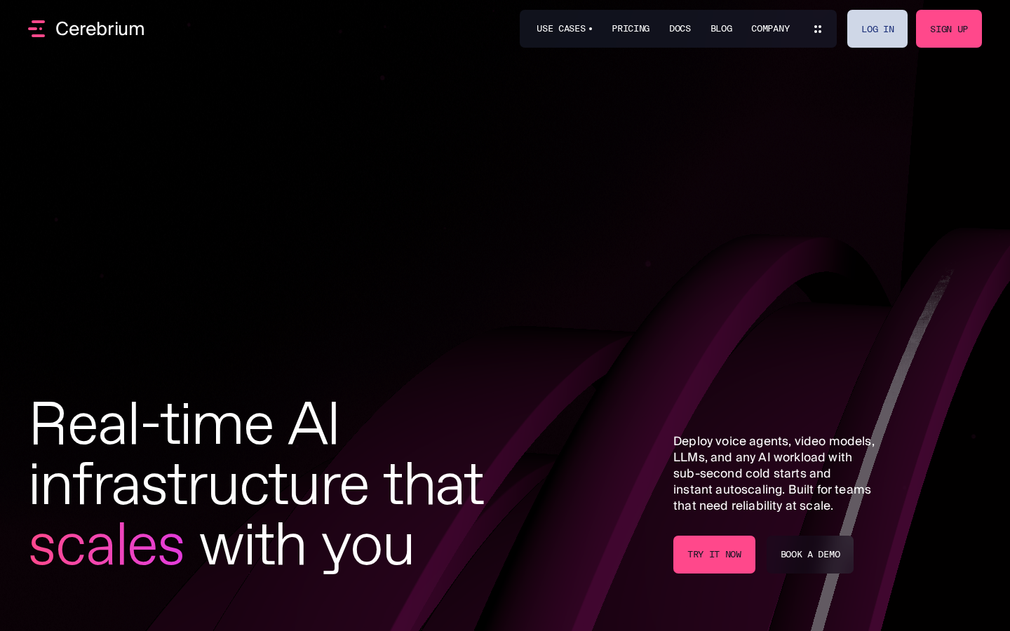 Screenshot of Cerebrium | Real-time serverless AI infrastructure