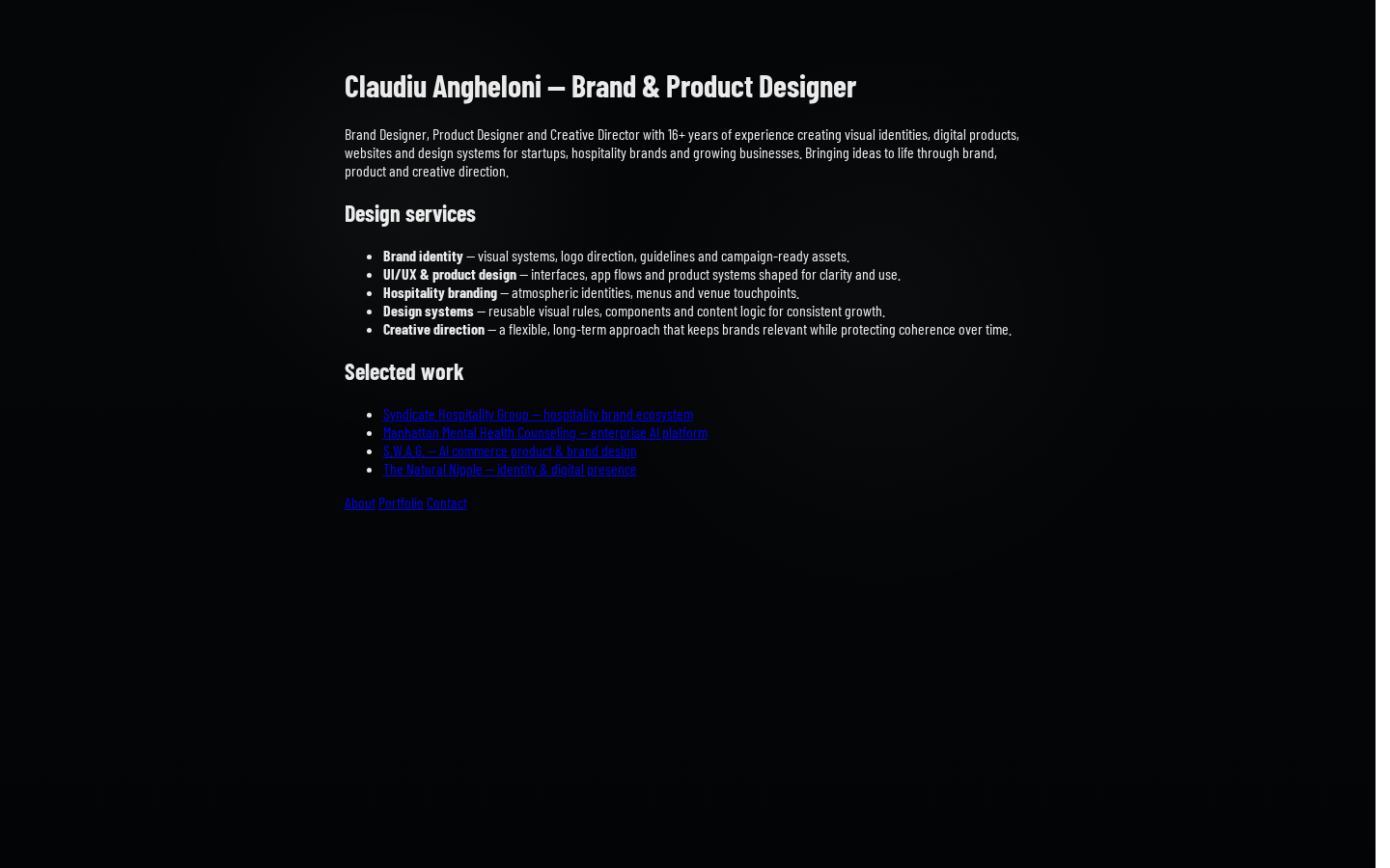 Screenshot of Claudiu Angheloni