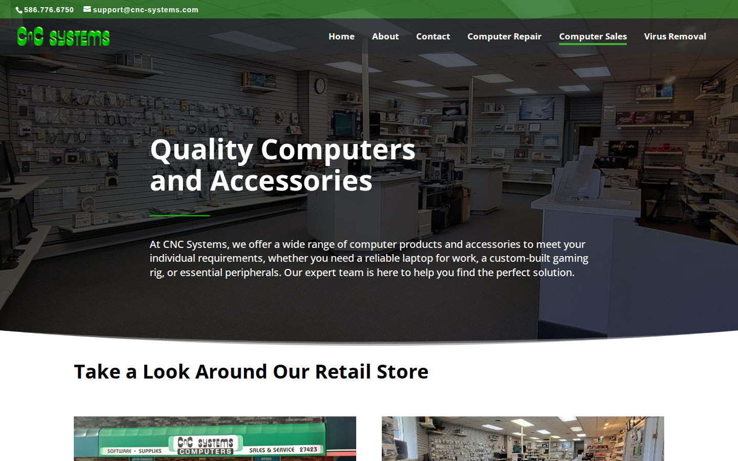 Screenshot of Sales › CNC Systems, Inc.