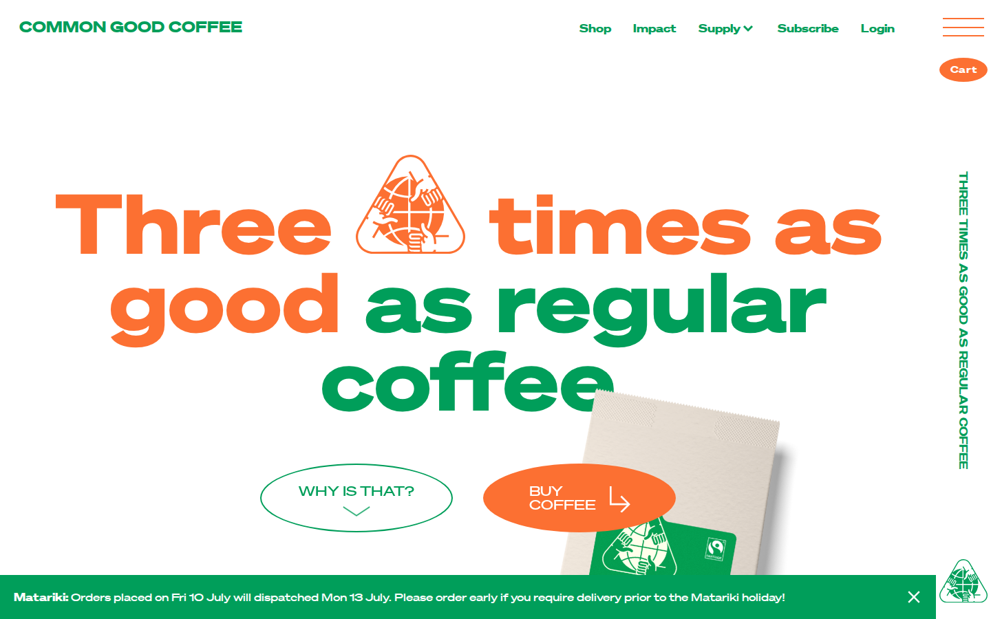 Screenshot of Common Good Coffee