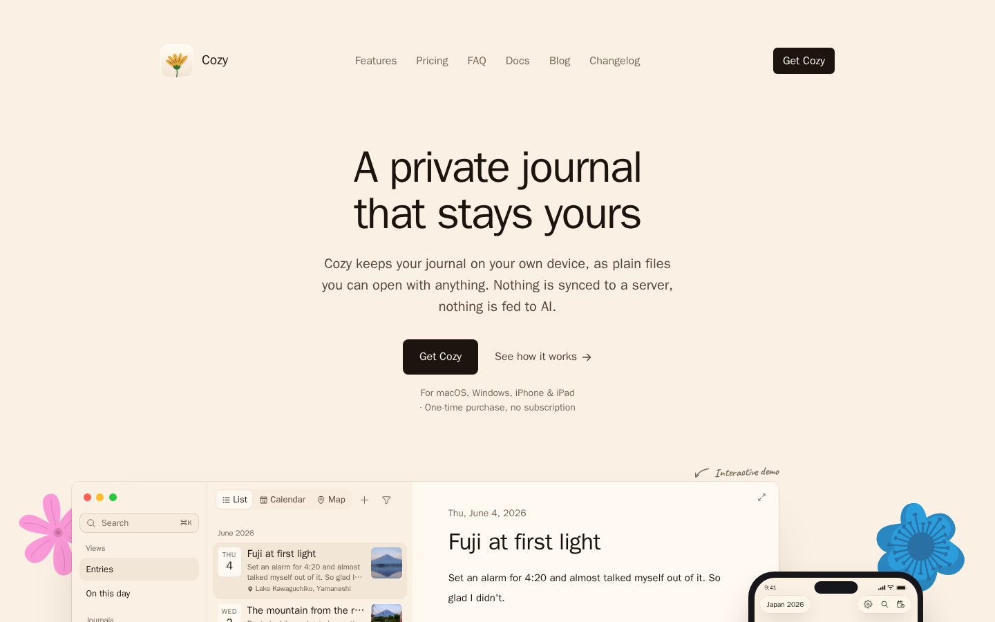 Screenshot of Cozy