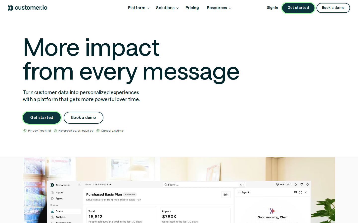Screenshot of Customer.io