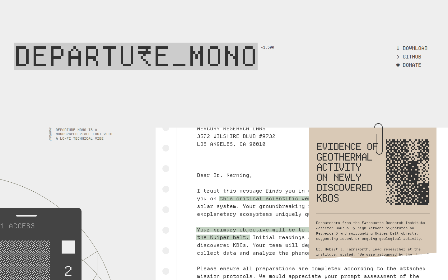 Screenshot of Departure Mono