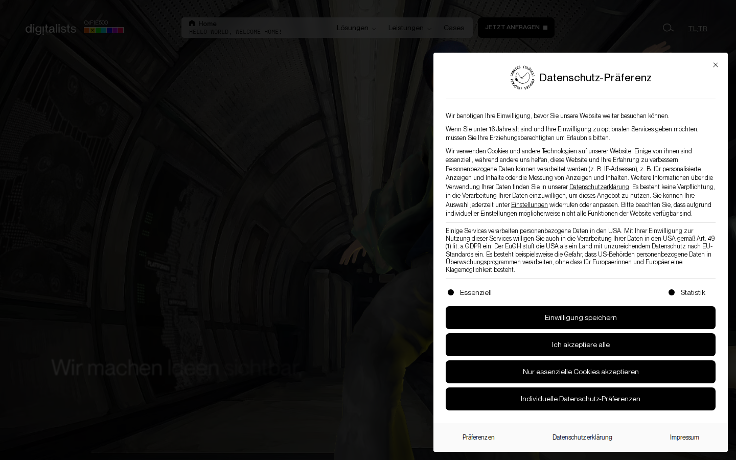 Screenshot of digitalists Digitalagentur in Wien, NÖ und Burgenland