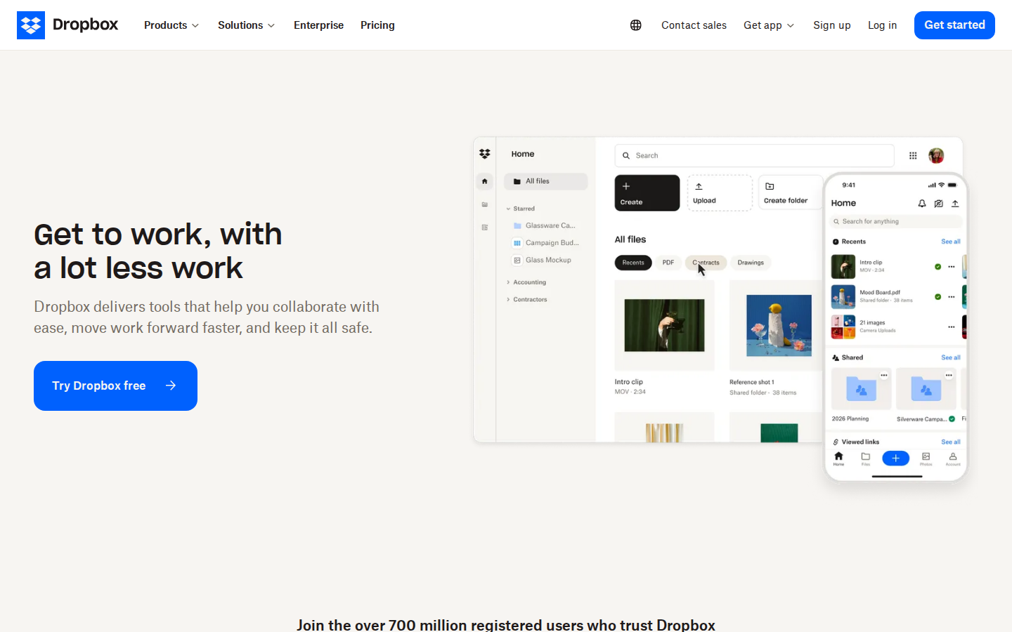 Screenshot of Dropbox: Secure cloud storage, file sharing, and more