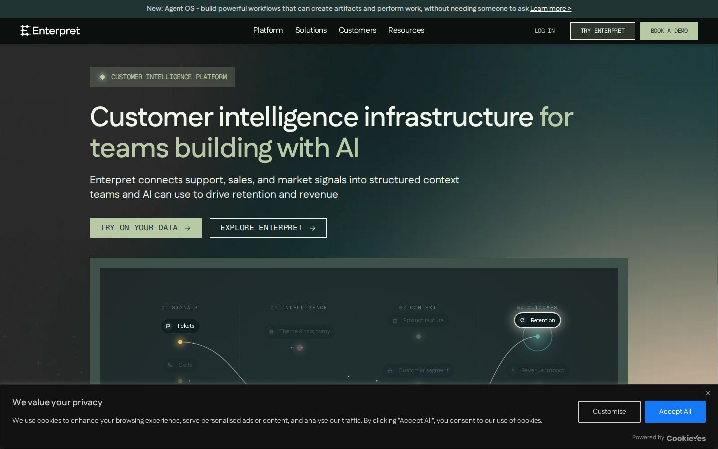 Screenshot of Enterpret