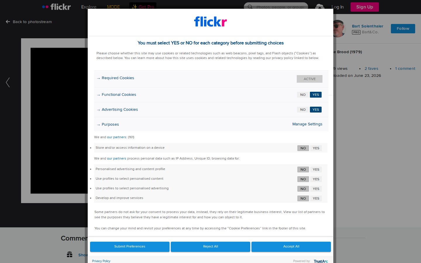 Screenshot of Flickr
