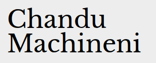 Libre Baskerville in use on Chandu Machineni