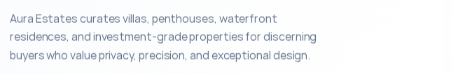 Manrope in use on Aura Estates