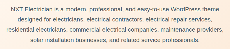 Space Grotesk in use on NXT Electrician