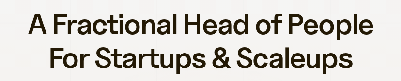 Uncut Sans in use on Fractional Head of People for Startups & Scaleups