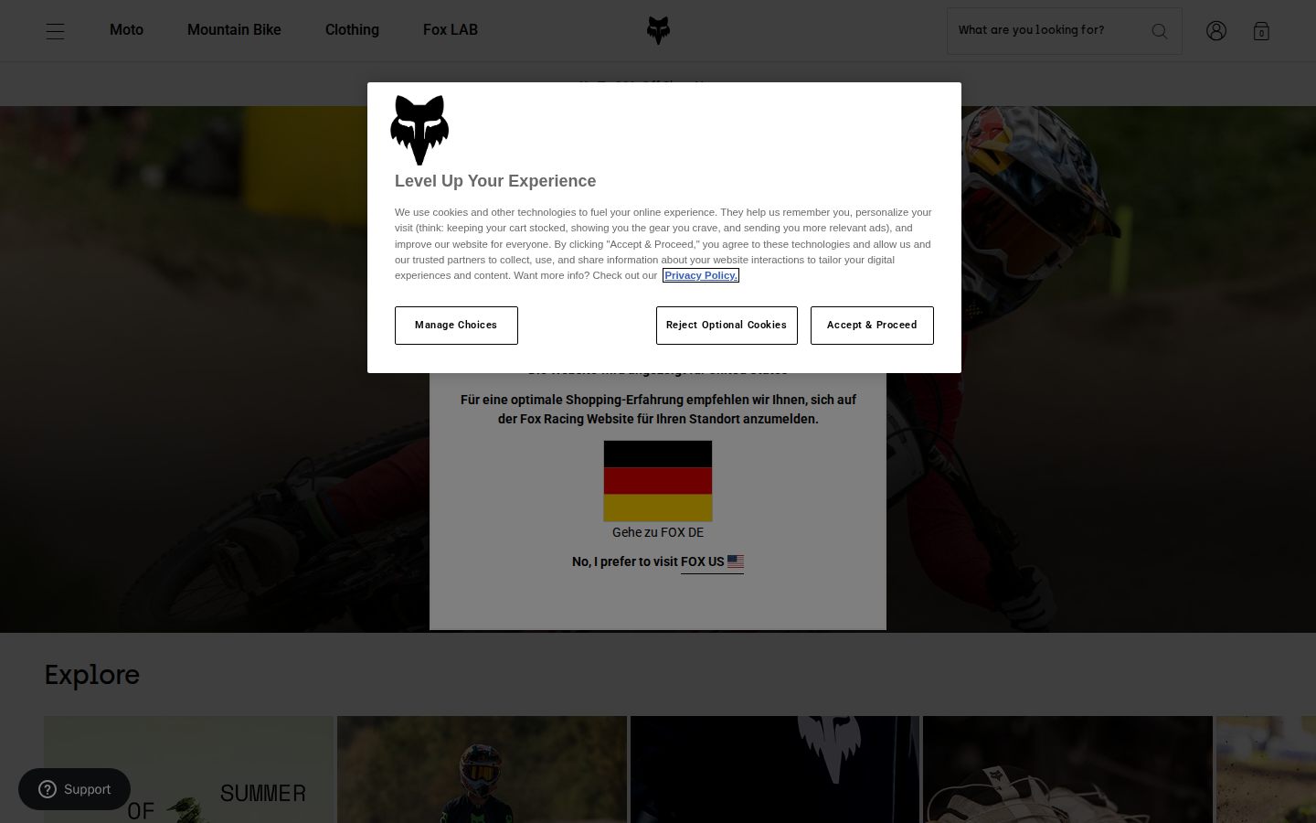 Screenshot of Fox Racing® USA