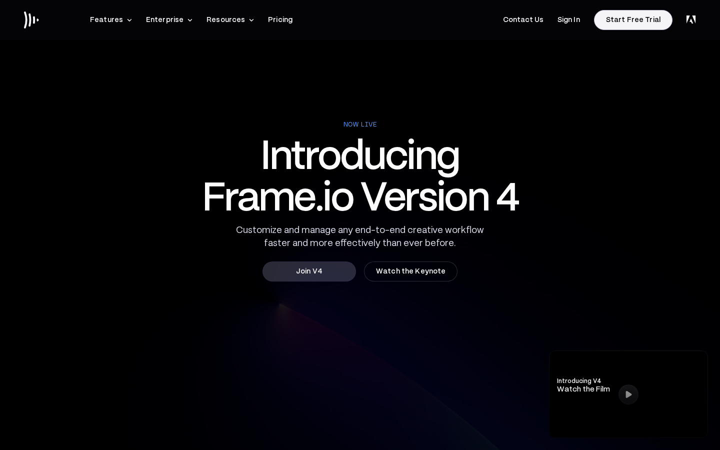 Screenshot of Frame.io