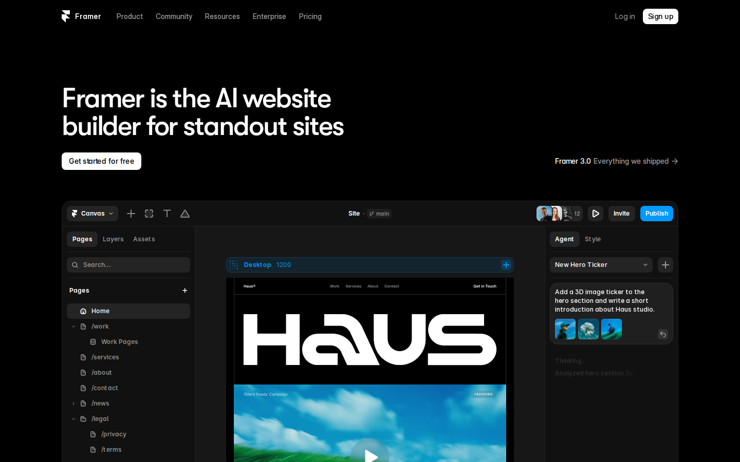 Screenshot of Framer