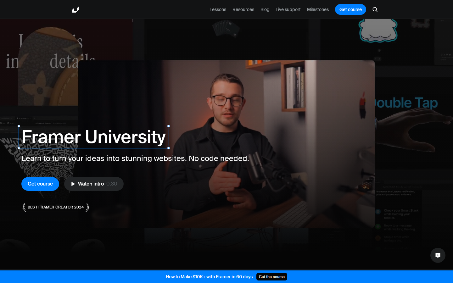 Screenshot of #1 Place to Learn Framer