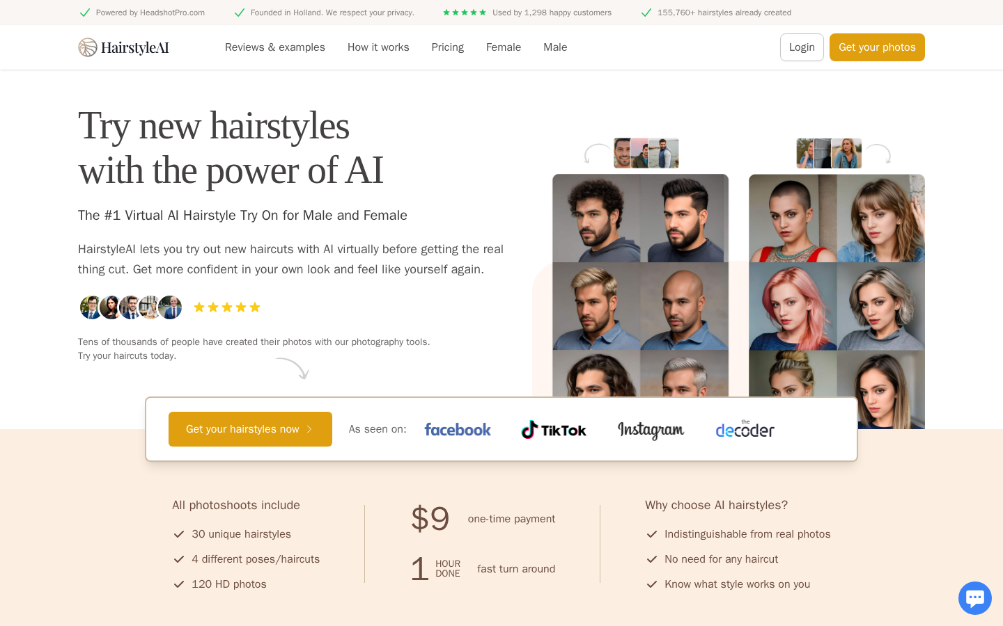 Screenshot of Try Out New Hairstyles With AI