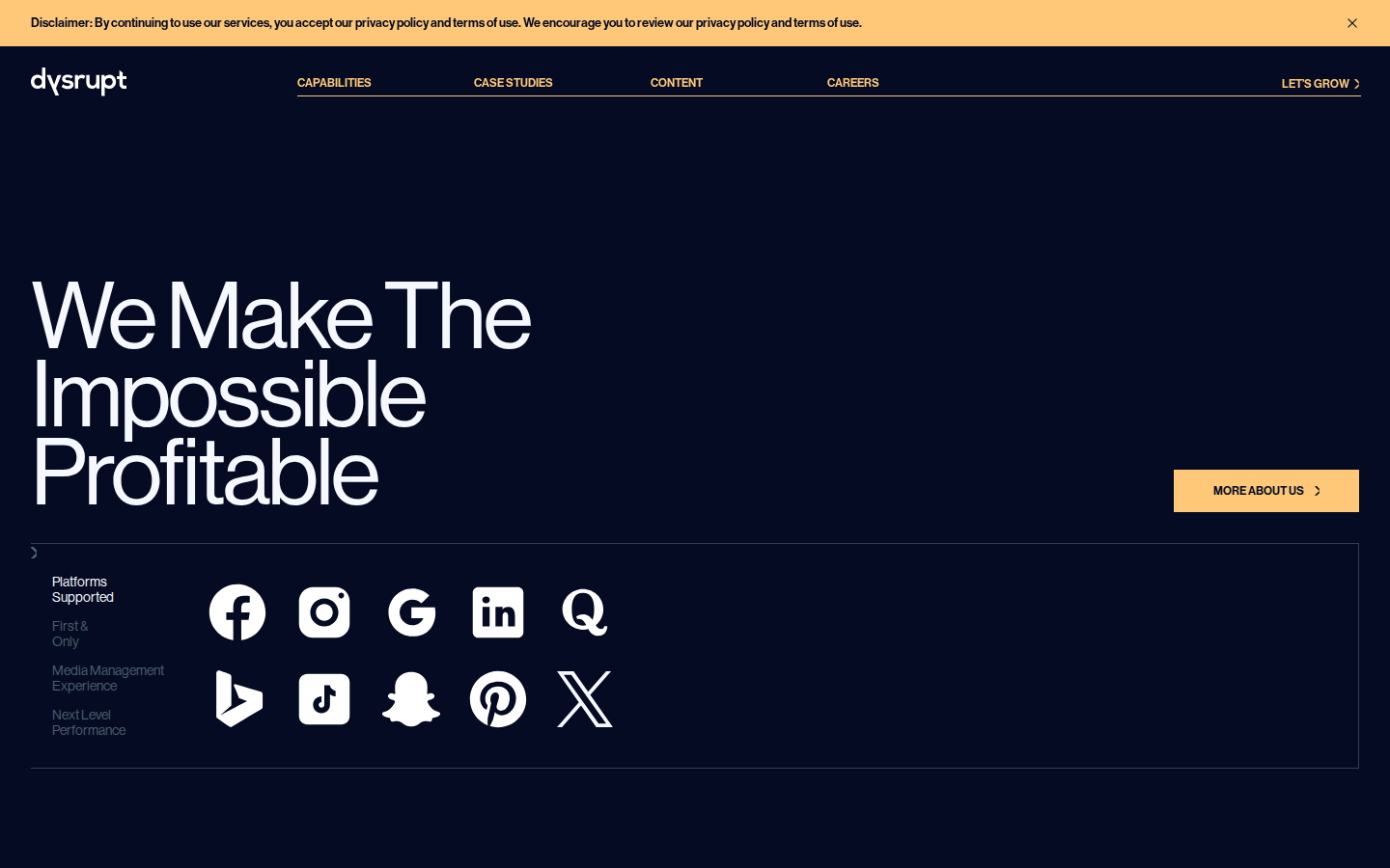 Screenshot of dysrupt