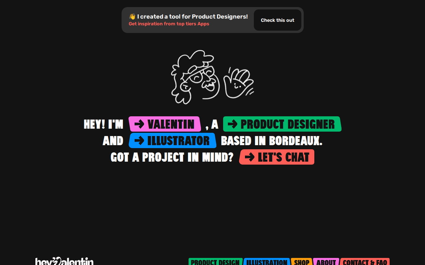 Screenshot of hey.Valentin