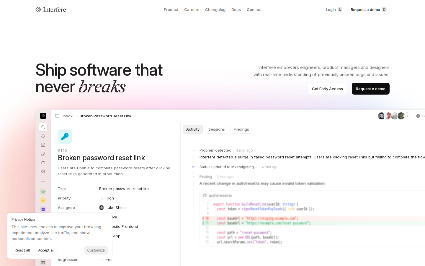 Screenshot of Interfere