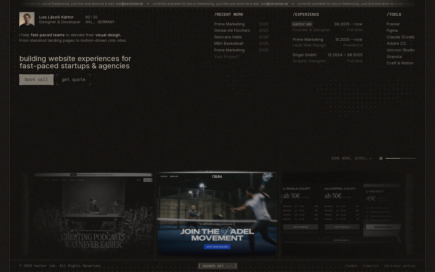 Screenshot of luis kantor