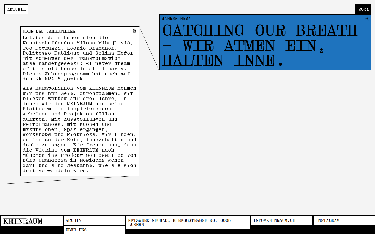 Screenshot of KEINRAUM