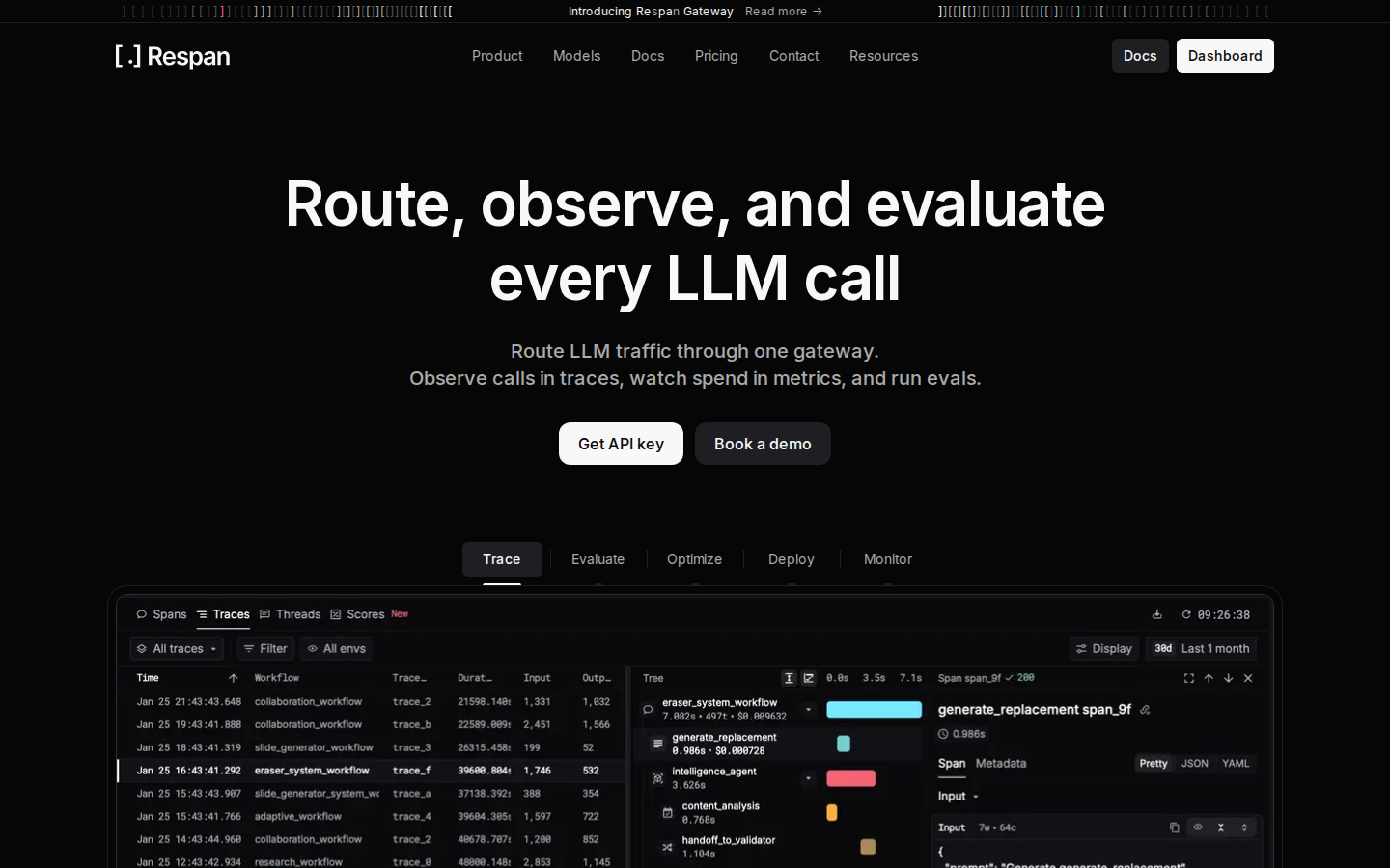 Screenshot of Respan