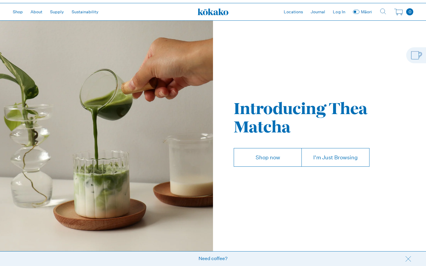 Screenshot of Kokako Organic Coffee Roasters