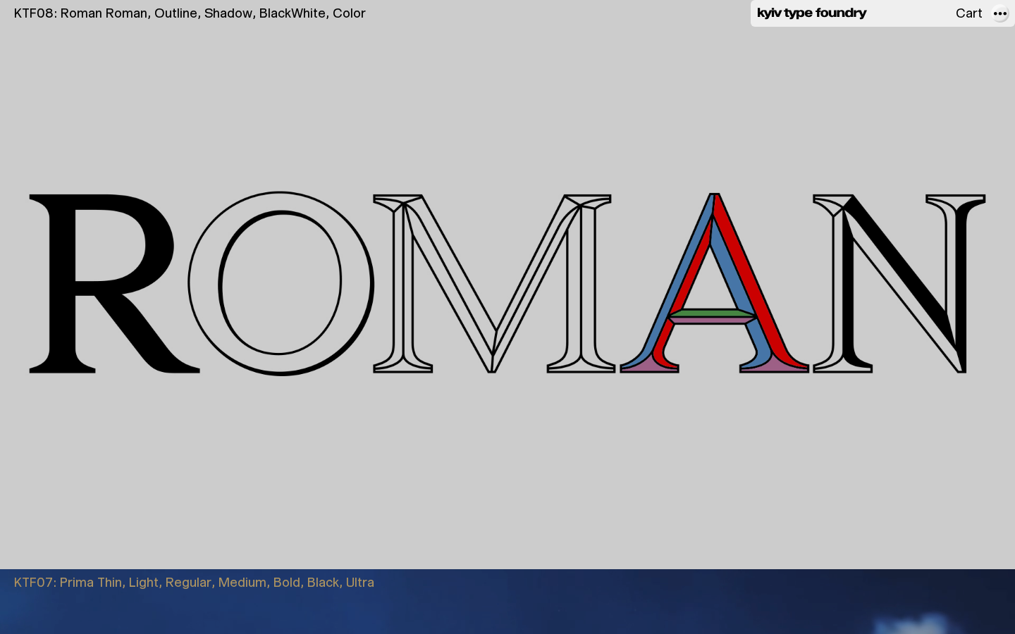 Screenshot of Kyiv Type Foundry