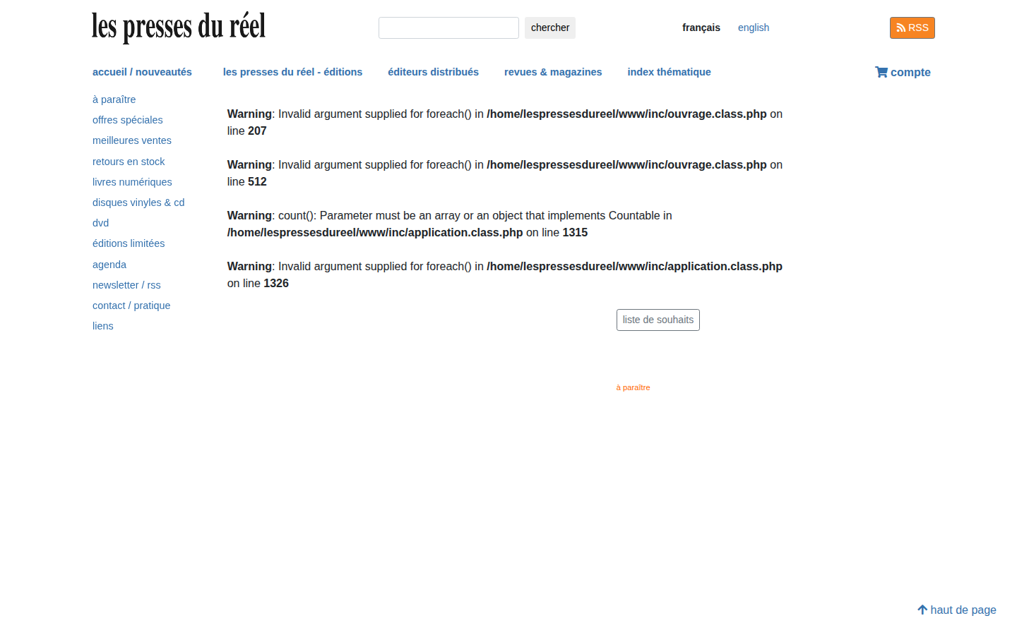 Screenshot of Ouvrage