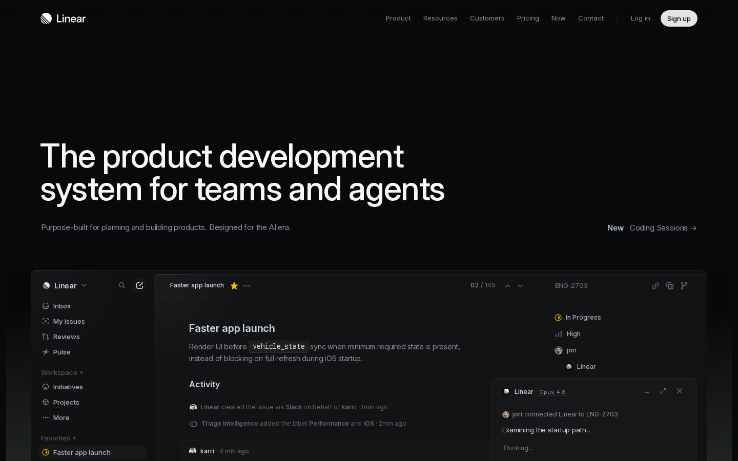 Screenshot of Linear