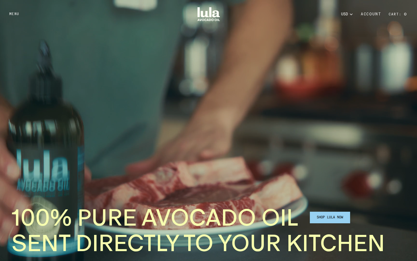 Screenshot of Lula Avocado Oil