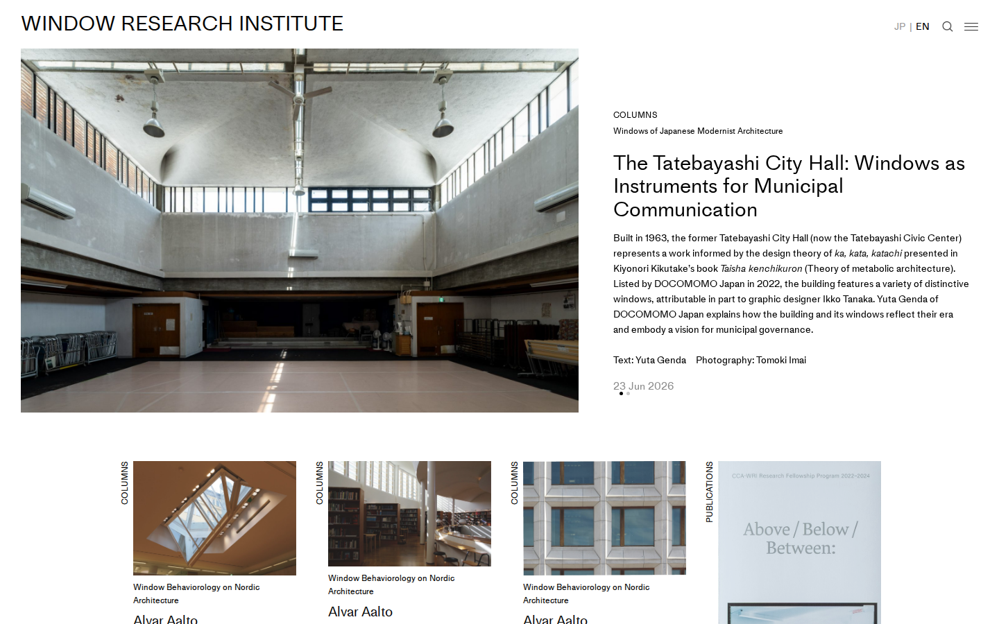 Screenshot of WINDOW RESEARCH INSTITUTE