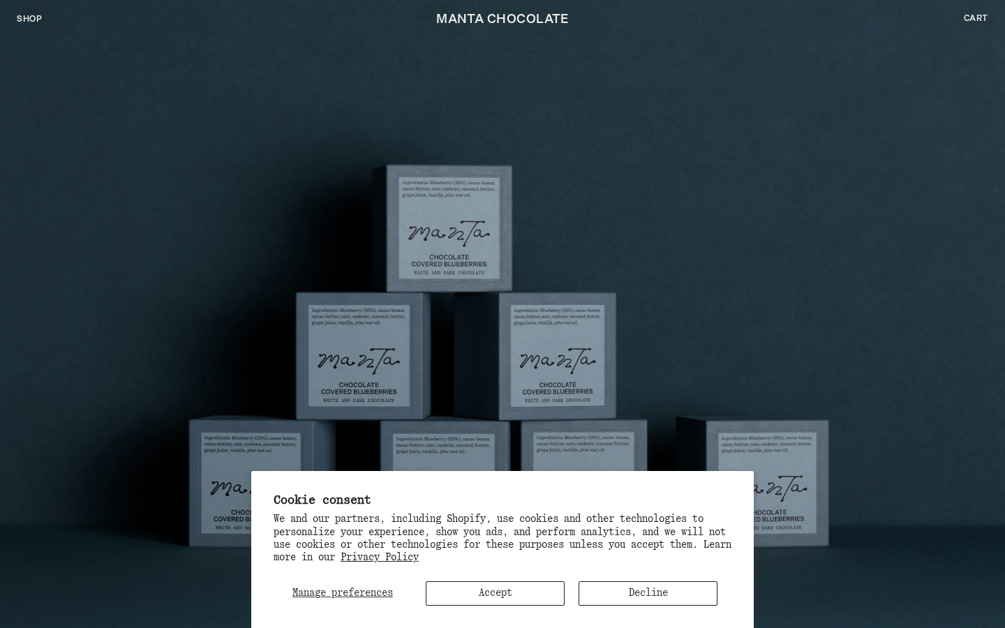 Screenshot of Manta Chocolate